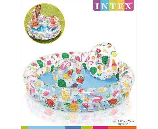 59460 Бассейн надувной Intex Фрукты, с кругом и мячом, от 3 лет