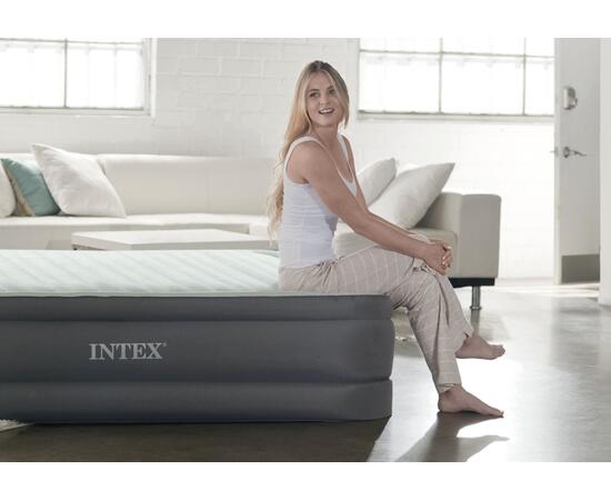 64902 Надувная кровать Intex Premaire Elevated Airbed 99х191х46см, встроенный насос 220V