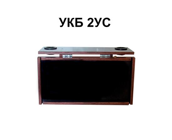 Столик для лодки ПВХ, УКБ с отверстиями под 2 удилища + столик/дверца (УКБ 2УС), универсальный крепежный блок