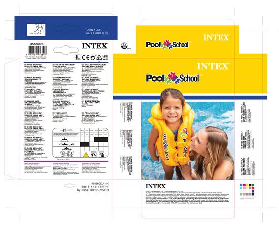 58660 Жилет надувной Intex дэлюкс школа по плаванию, уровень 2