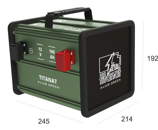 Аккумулятор литиевый Titanat 12V 105Ah LiFePO4 ALIUS GREEN