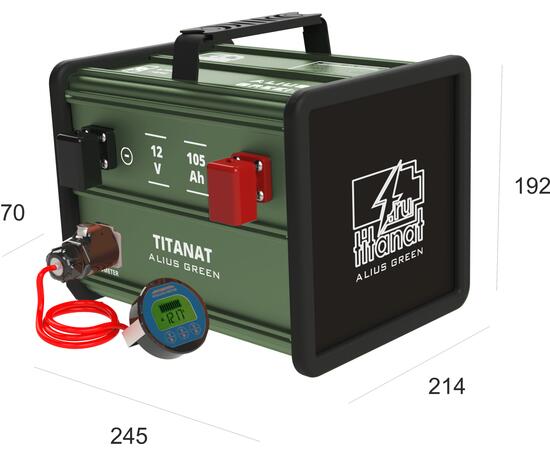 Аккумулятор литиевый Titanat 12V 105Ah LiFePO4 ALIUS GREEN