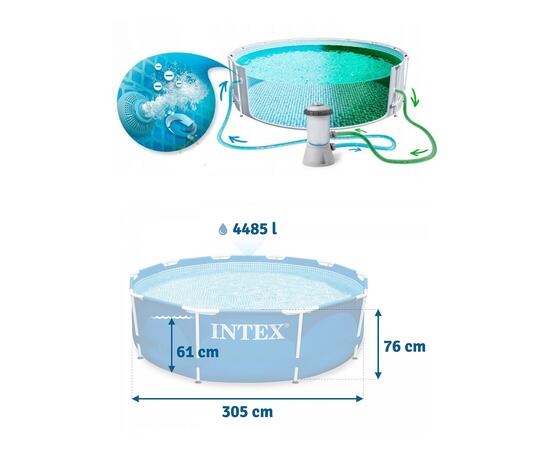 28202 Каркасный бассейн Intex 305 x 76 см с фильтр-насосом 1250 л/ч