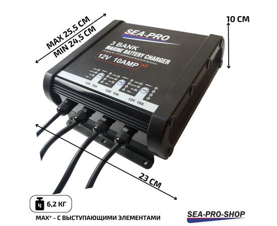 Зарядное устройство Sea-Pro ТЕ4-0333B (3х12В AGM, LEAD-ACID, LiFePo4)
