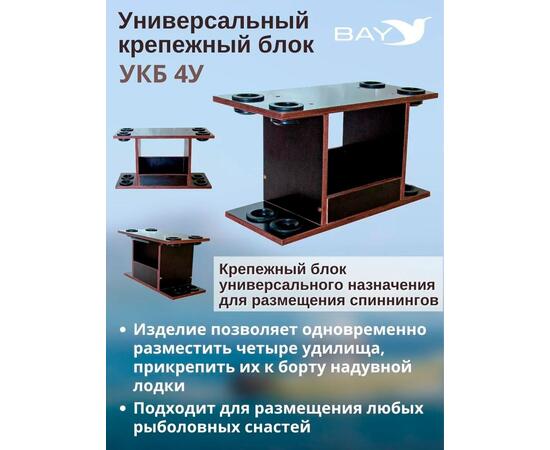 Готовый набор: Столик для лодки ПВХ + Крепление эхолота 10", Универсальный крепежный блок с отверстиями под 4 удилища (УКБ 4У)