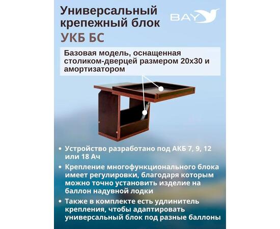 Готовый набор: Столик для лодки ПВХ + Крепление экрана эхолота 7-9". УКБ + столик/дверца (УКБ БС) Универсальный крепежный блок