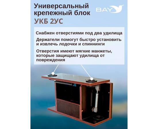 Готовый набор: Столик для лодки ПВХ + Крепление экрана эхолота 7-9". УКБ с отверстиями под 2 удилища + столик/дверца (УКБ 2УС)