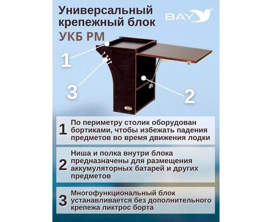 Готовый набор: Столик для лодки ПВХ + Крепление экрана эхолота 7-9" , УКБ радиус малый + столик/дверца (УКБ РМ) Универсальный крепежный блок