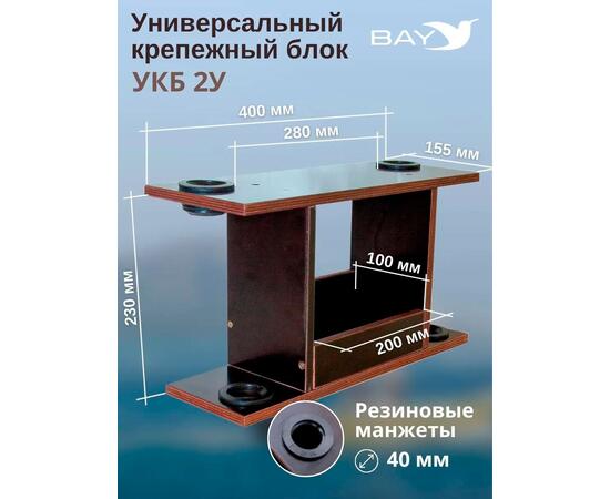 Готовый набор: Столик для лодки ПВХ + Крепление экрана эхолота 7-9", УКБ с отверстиями 2 удилища (УКБ 2У) Универсальный крепежный блок