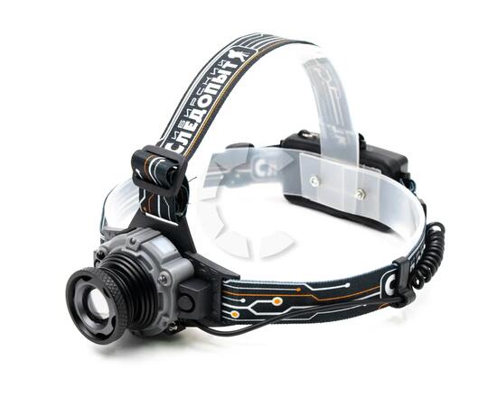 Фонарь налобный "СИБИРСКИЙ СЛЕДОПЫТ-Вольт-М", 1 LED, zoom, аккум. 220В/60/