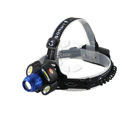 Фонарь налобный "СИБИРСКИЙ СЛЕДОПЫТ-Стильб", 1 LED + 4 COB, zoom, аккум. 220В/60/