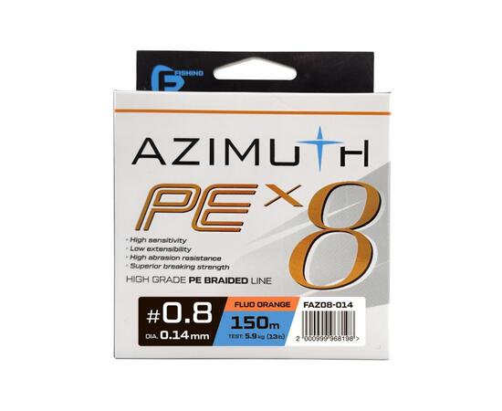 Шнур F-FISHING Azimuth PE X8 150м Orange 0,14мм 5,9кг/13lb