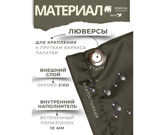 Пол для палатки Медведь Куб 4 (240х240 Оксфорд 210D)