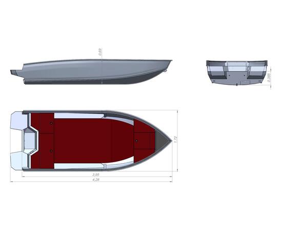 Алюминиевая лодка Xstream 400 комплектация FISH