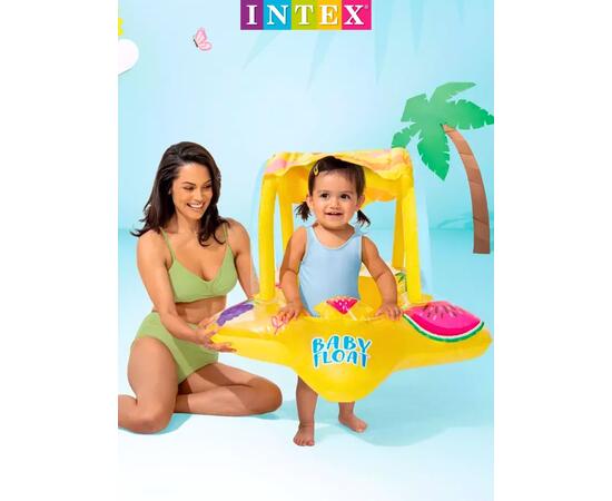 56573 Плавательный круг Intex для малышей с навесом