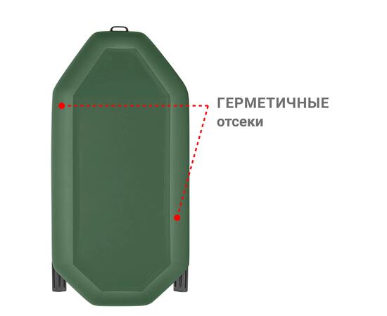 Надувная лодка Фрегат М-2 (260 см) Оптима Лайт Зеленый