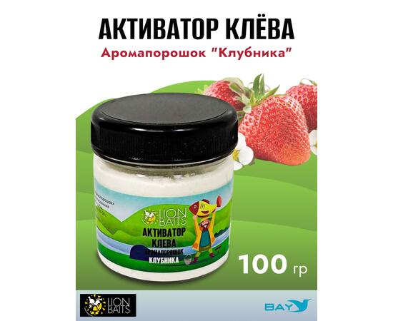 Lion Baits Активатор клева Аромапорошок "Клубника" 100гр