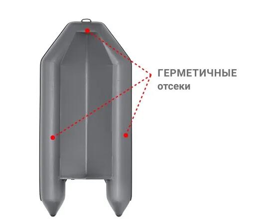 Надувная лодка Фрегат 300 ЕК с килем Серый