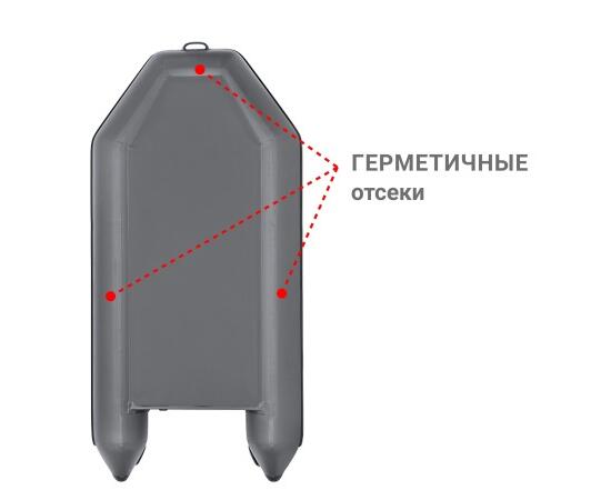 Надувная лодка Фрегат 280 Е Серый