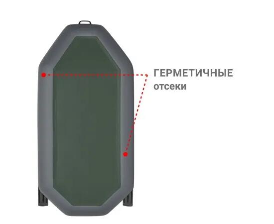Надувная лодка Фрегат М-2 (260 см) Оптима Лайт Серый