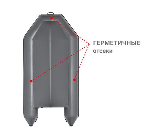 Надувная лодка Фрегат 280 ЕК с килем Серый