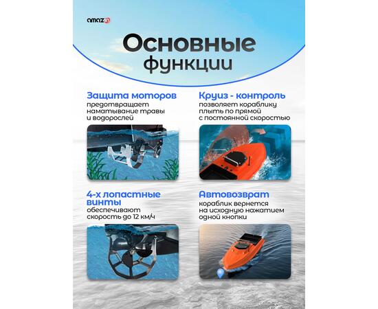 Кораблик Amazin Spirit high-speed GPS с установленным эхолотом AMAZIN FF777-PRO-CWLS