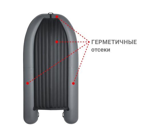 Надувная лодка Фрегат 390 Air (НДНД) Серый
