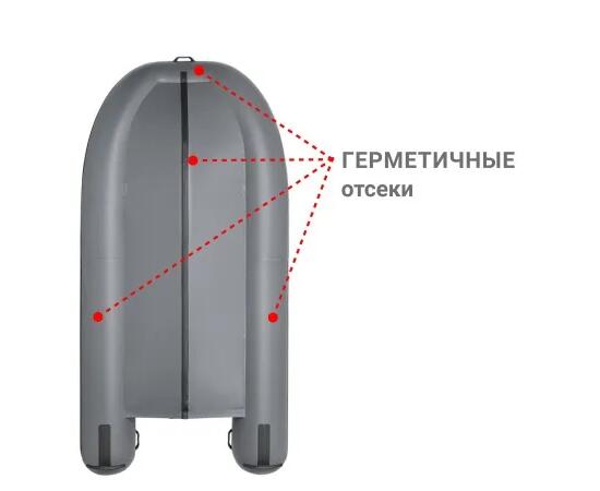 Надувная лодка Фрегат 390 F (Ф), с фальшбортом Серый