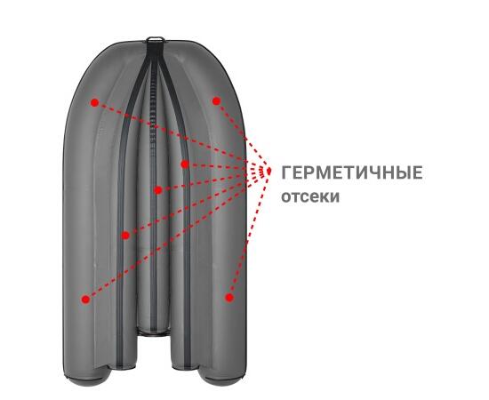 Надувная лодка Фрегат 370 FM Light (ФМ Лайт) Серый