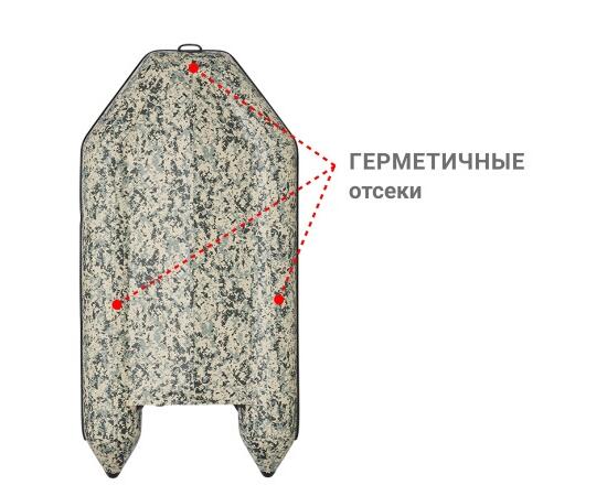 Надувная лодка Фрегат 320 ЕК с килем Камуфляж