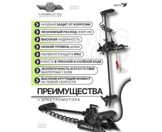 Электромотор лодочный Haswing Cayman B 12V 55 lbs (120 см) GPS