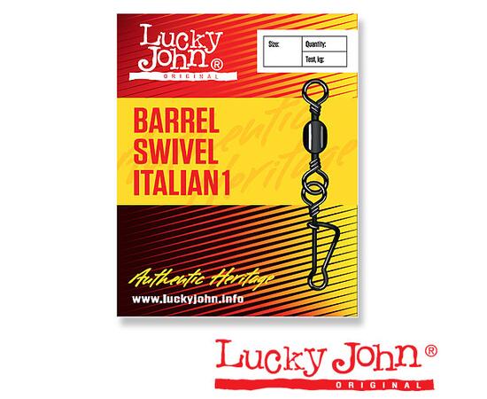Вертлюги c застежкой Lucky John BARREL SWIVEL ITALIAN1 014 10шт.