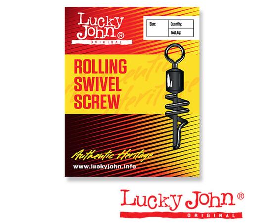 Вертлюги c застежкой Lucky John ROLLING SWIVEL SCREW 008 10шт.
