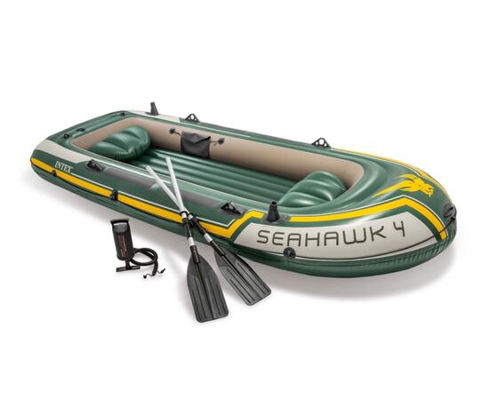 68351 Надувная лодка Intex Seahawk 4, 4 местная, 351 х 145 х 48 см, вёсла, насос, до 480 кг