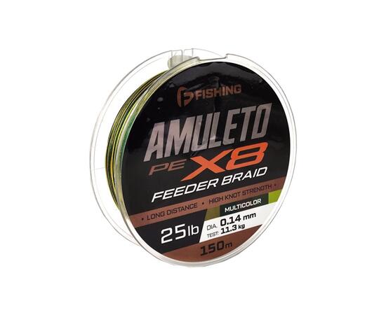 Шнур F-FISHING Amuleto Braid PE X8 Feeder 150м Multicolor 0,16мм 12,7кг/28lb