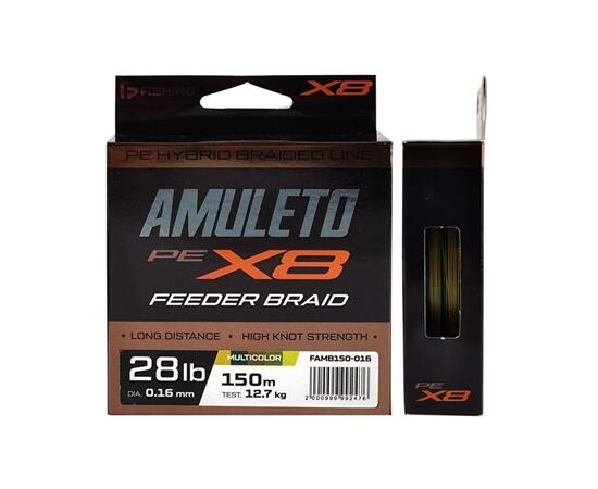 Шнур F-FISHING Amuleto Braid PE X8 Feeder 150м Multicolor 0,16мм 12,7кг/28lb