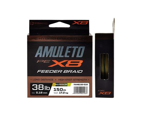 Шнур F-FISHING Amuleto Braid PE X8 Feeder 150м Multicolor 0,18мм 17,2кг/38lb