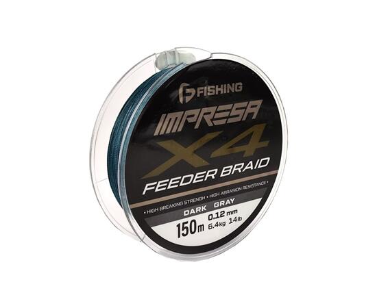 Шнур F-FISHING Impresa Braid PE X4 Feeder 150м Dark Grey 0,12мм 6,4кг/14lb
