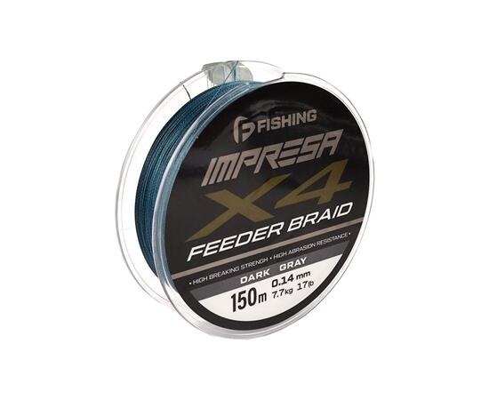 Шнур F-FISHING Impresa Braid PE X4 Feeder 150м Dark Grey 0,14мм 7,7кг/17lb