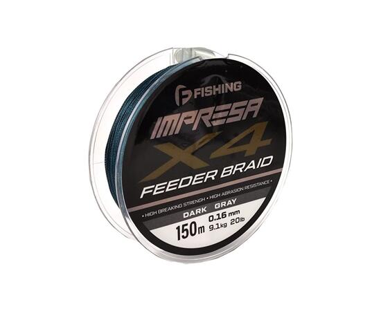 Шнур F-FISHING Impresa Braid PE X4 Feeder 150м Dark Grey 0,16мм 9,1кг/20lb