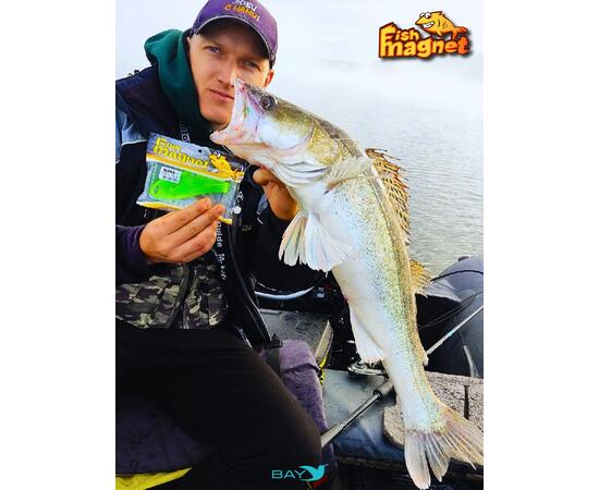 Силиконовая приманка мягкая съедобная Fish Magnet Alpha 3.5" (88,9 мм), цвет 103, 6 шт на рыбалку для щуки и судака