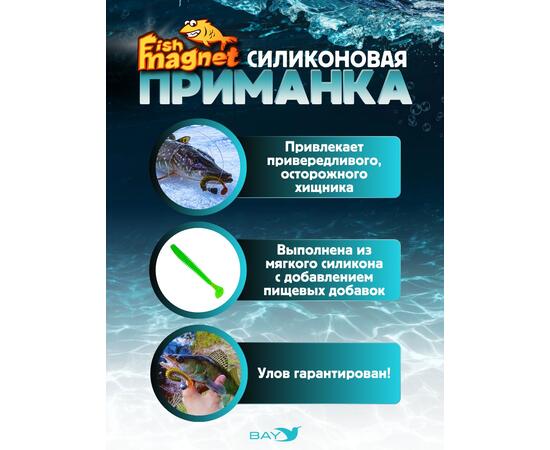 Силиконовая приманка Fish Magnet CHOPPY 3.5, съедобная, 88.9 мм, цвет 125, 6 шт для хищной рыбы