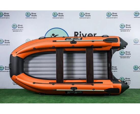 Надувная лодка RiverBoats RB 390 НДНД Фальшборт (черно-оранжевый)