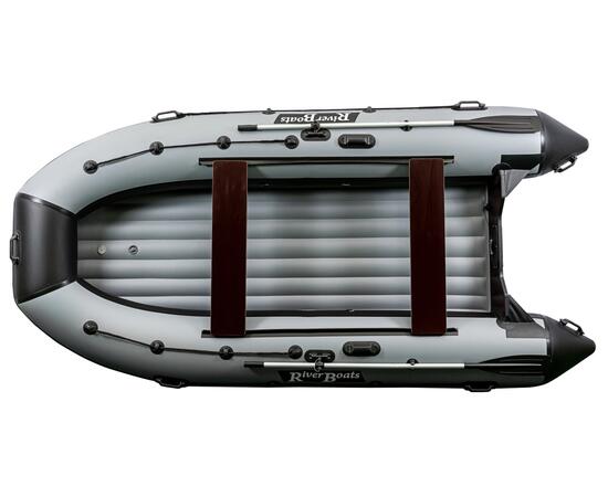 Надувная лодка RiverBoats RB 390 НДНД (черно-серый)