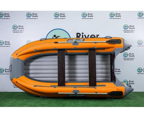 Надувная лодка RiverBoats RB 430 НДНД Фальшборт (серо-оранжевый)
