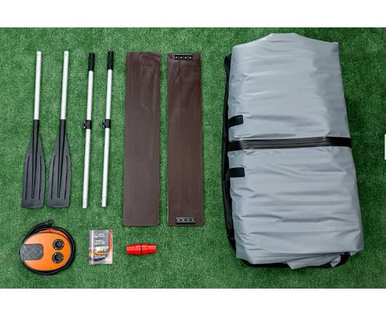 Надувная лодка RiverBoats RB 430 НДНД Фальшборт (черно-серый)