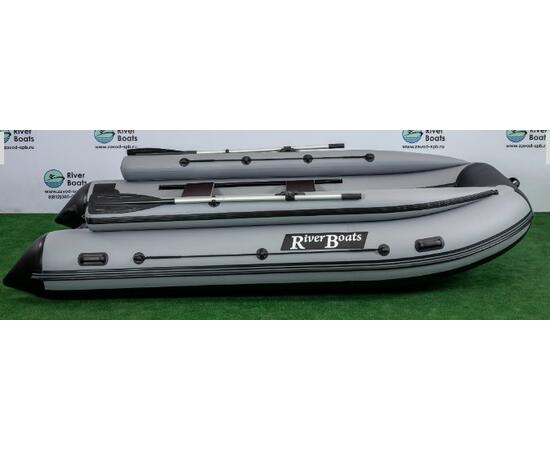 Надувная лодка RiverBoats RB 370 НДНД Фальшборт (серо-оранжевый)