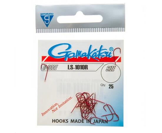 Крючки GAMAKATSU LS-1010R (RED) size 018, 25st