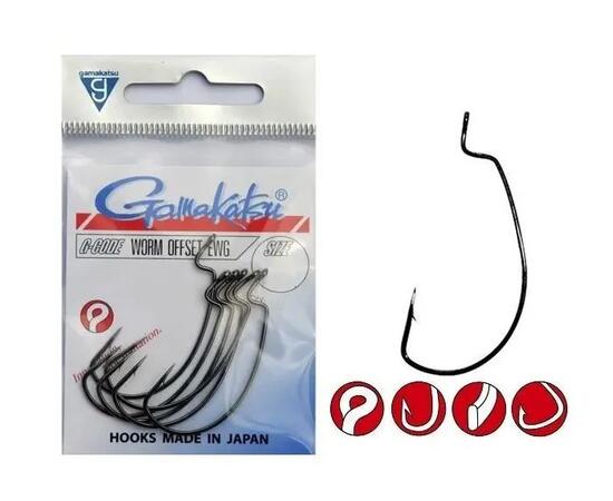 Крючки GAMAKATSU HOOK WORM OFFSET EWG SL NS 6/0