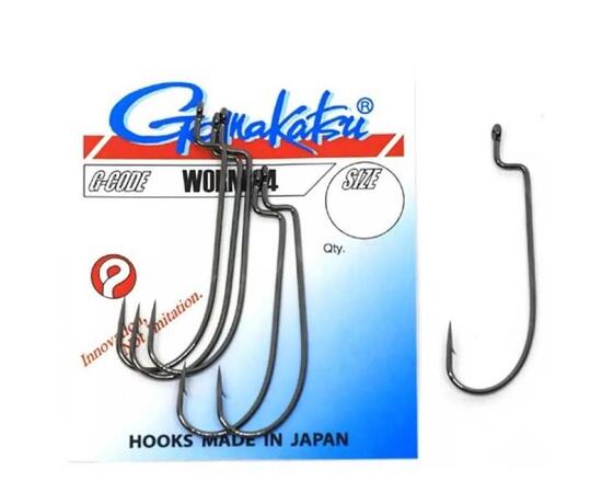 Крючки GAMAKATSU WORM 34 /0 (SPR) (BLACK) size 006, 5st